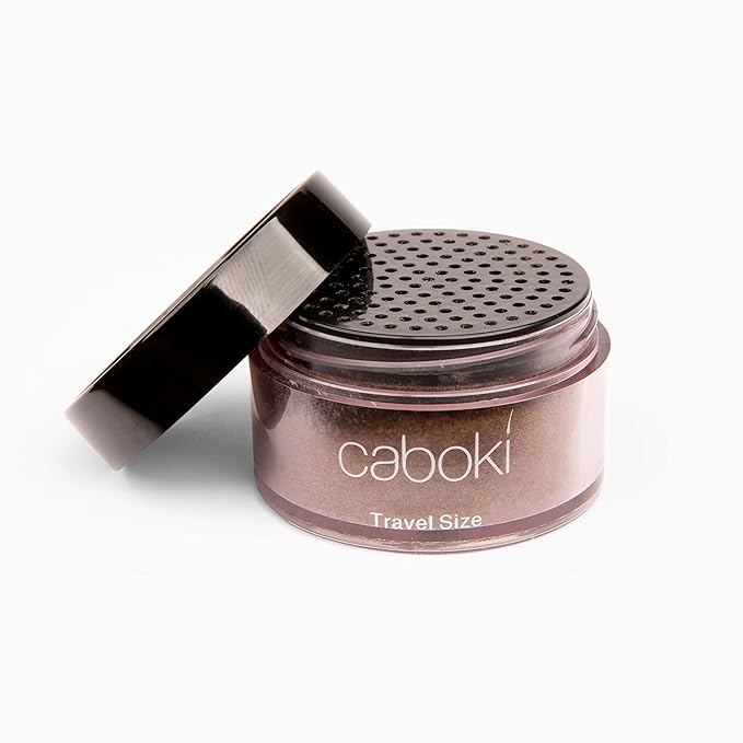 Caboki Hair Building Fiber, Hair Concealer Travel Size (8-14 Days Supply). Silver/White