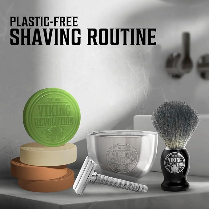 Viking Revolution Shaving Soap for Men 4 Pack Variety Vanilla, Bergamot, Tobacco, Oud (2.5 Oz each) and Shaving Soap 4 Pack Variety Sandalwood, Clary Sage, Cedar, Bay Rum (2.5 Oz each) - Wet Shave