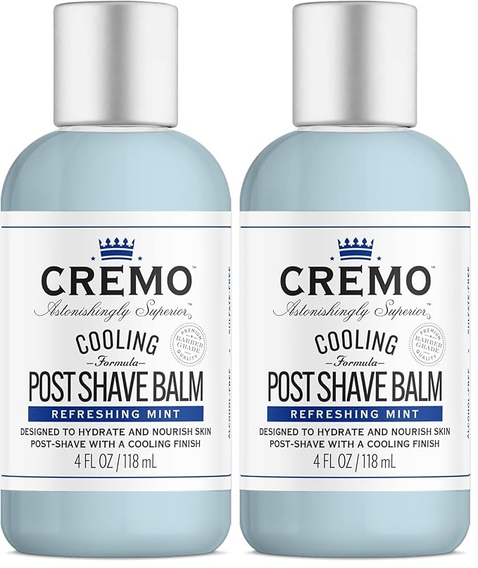 Cremo Cooling Formula Post Shave Balm,Soothes,Cools And Protects Skin From Shaving Irritation,Dryness and Razor Burn,4 Oz,(Pack of 2)