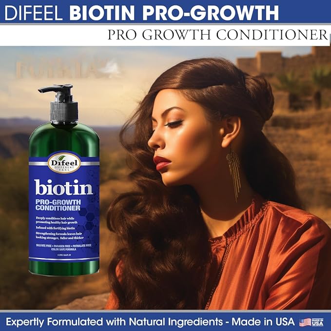 Difeel Elevated Pro-Growth Biotin Conditioner for Hair Growth 12 oz. - Paraben-Free Conditioner for Thin Hair