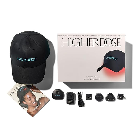 HigherDOSE Red Light Therapy Hat for Hair Growth - Reduce Hair Loss & Shedding - Targeted Infrared Red Light Therapy to Support Scalp Health