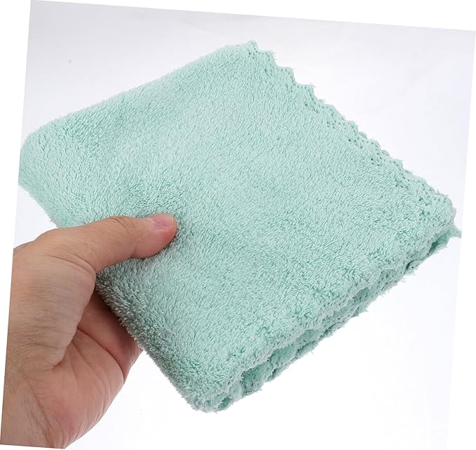6pcs Coral Fleece Face Towels Soft Absorbent Hand Towels for Daily Face Cleaning Square Cloths for Men and Women Portable and Skin-Friendly