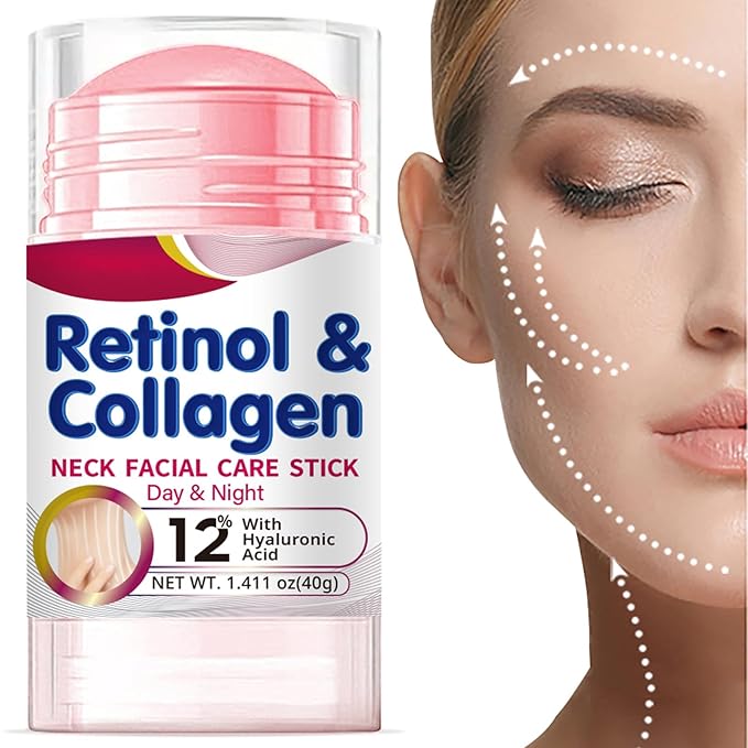 Retinol Collagen Cream for Face with 12% Hyaluronic Acid, Retinol Face Stick Day & Night Lifting & Firming Anti Wrinkle Facial Moisturizer Anti Aging Neck Cream for Reduce Fine Lines