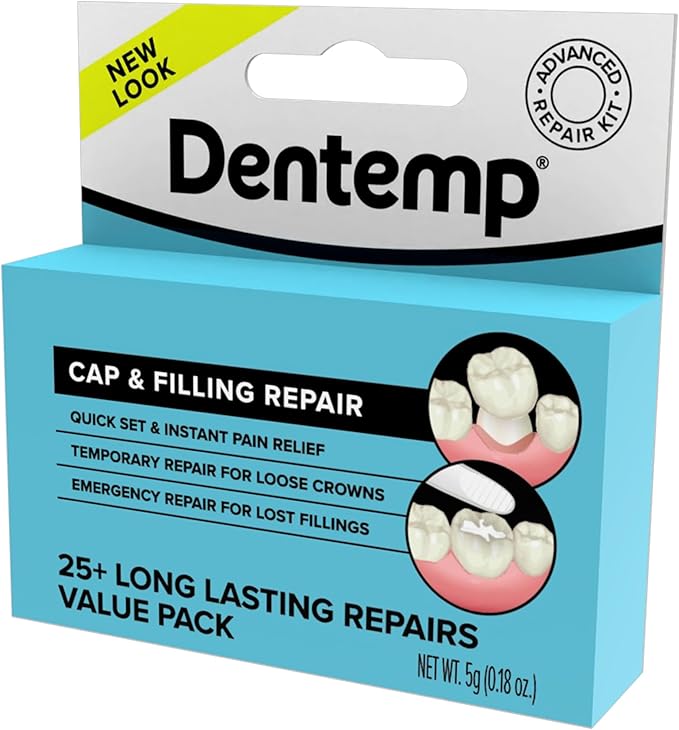 Dentemp Maximum Strength Loose Cap and Lost Filling Repair - Dental Repair Kit for Instant Pain Relief - Value Pack (Packaging May Vary)