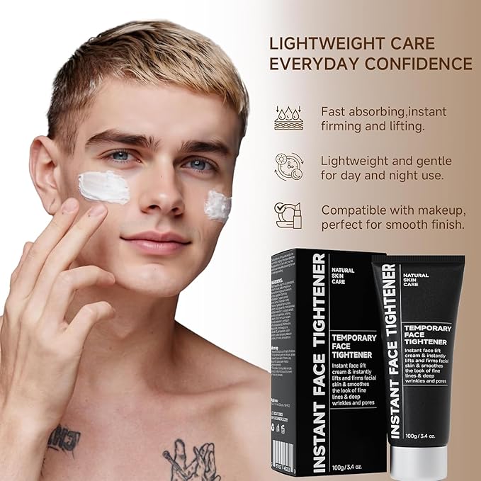 Face Tightener, Instant Face Lift Cream, Temporary Instant Wrinkle Filler for Skin Tightening and Lifting Cream Daily Moisturizer for Women Men，3.4 Ounce (Pack of 1)