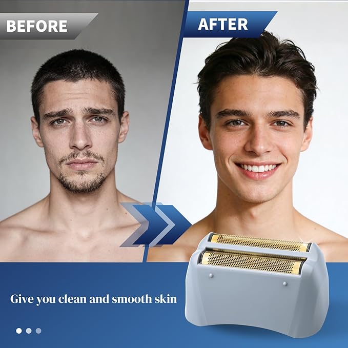 1 Pack Pro Shaver Replacement Foil and Cutters Compatible with andis No.17150/17155/17200 Shaver ProFoil Lithium Replacement Golden