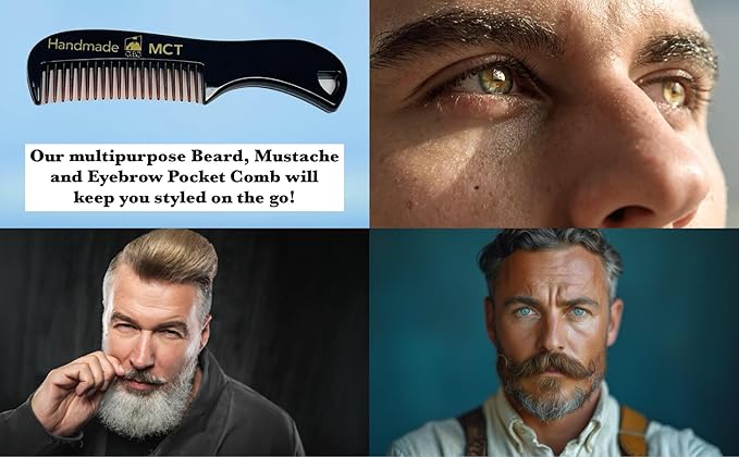 G.B.S Beard Brush & Beard Comb Set with Mustache Comb, Natural Boar Bristle Brush, Wood Fine Tooth Comb, Natural Beard Oil, Hair Styling Comb 5 Pc Grooming Kit For Men