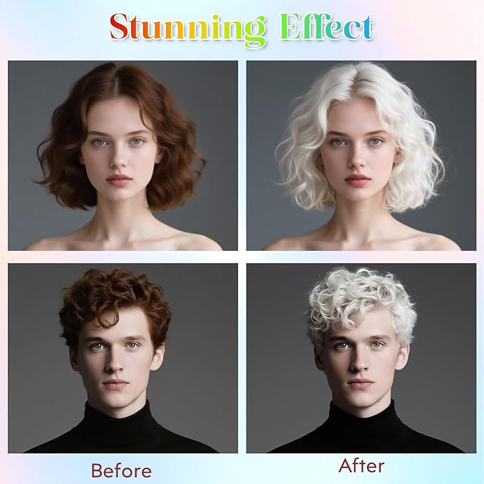 White Hair Spray Color【Instant Color】【Skin Friendly】【Easy To Clean】【Large Capacity】Washable Hair Color Spray For Women/Men 4.06 oz，05 White