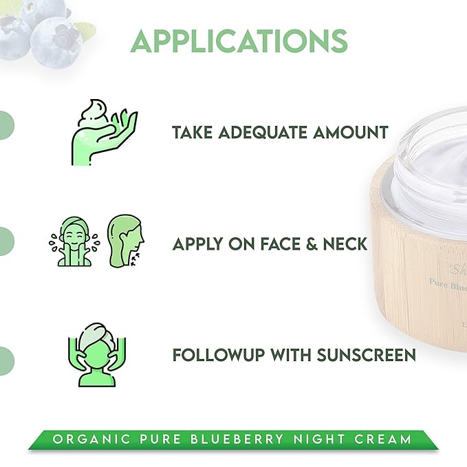 Shira Shir Organic Blueberry Night Cream for Nourished, Wrinkle-Free, Radiant Skin. Moisturizer Face Cream with Anti-Aging Formula keeps Skin Hydrated, Facial Skin Care Product (15ml)