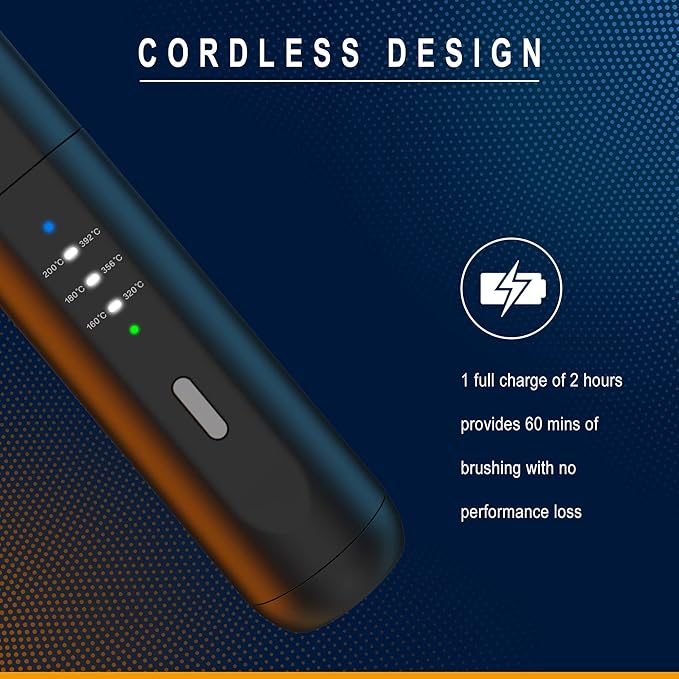 VIKICON Beard Straightener for Men: Cordless Heated Beard Brush for Men, Electric Hot Comb, Anti-Scald Mini Straightening Brush for Beard Grooming, Portable for Travel and Home Use, Gifts for Him Dad