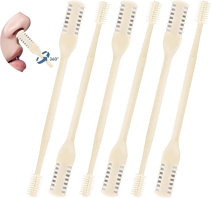 Nasal Hair Cutter,2-in-1 Nose Hair Trimmer,Double Sided Nose Hair Knife,360° Nostril Hair Remover Tool for Men Women,Soft Cleaning Brush