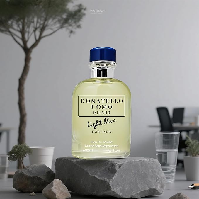 Men’s Cologne Donatello UOMO Light Blue with Citruses,Bergamot,Neroli,Lavender and Sage Eau De Toilette Spray,Long-Lasting Scent Perfume for Men Great Holiday Gift, 3.4 Fl Oz/100 Ml