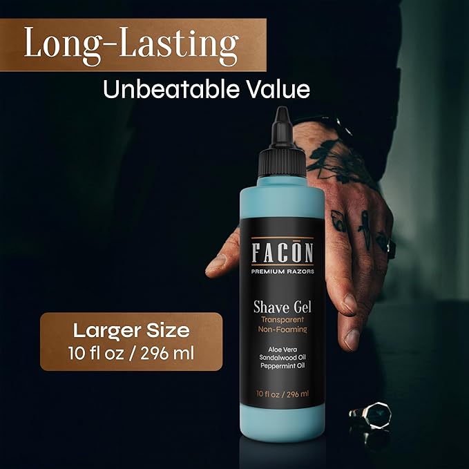 Facón Straight Razors for Men + Facón Transparent Shaving Gel for Men