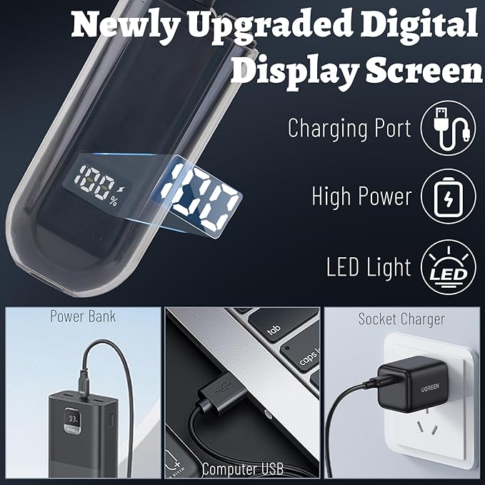 Nose and Ear Hair Trimmer for Men, 2026 Nose Hair Trimmer Clipper with LED Display for Women, Professional IPX7 Waterproof Dual Edge Blades Nasal Trimmer Clippers for Travel