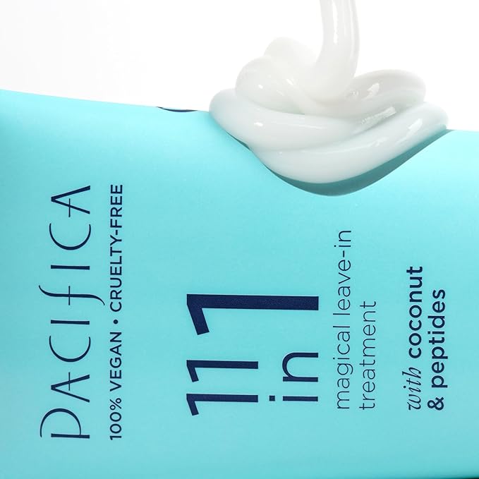 Pacifica Leave In Conditioner - 11 in 1 Magical Hair Treatment - Strengthen & Repair Damaged Hair - Deep Conditioning for Dry Hair Adds Shine & Anti-Frizz for Straight, Wavy & Curly Hair Care, Vegan
