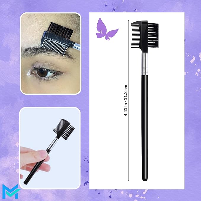 Eyebrow Kit for Women and Men. Eyebrow Grooming Kit Including: Eyebrow Brush, Eyebrow Razor, Eyebrow Comb, Eyebrow Scissors with Comb, Folding Eyebrow Knife, Scissors, Eyebrow Trimmer, Eyelash Comb
