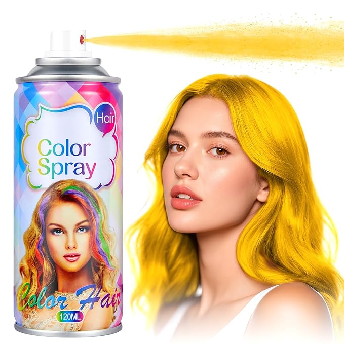 Acomler Temporary Hair Color Spray for Kids Women Men, One-Time Use Gold Hair Color Spray, Natural Washable Temporary Hair Dye Wax Pomades for Cosplay, DIY, Party, Christmas, Halloween (Gold, 4.06oz)