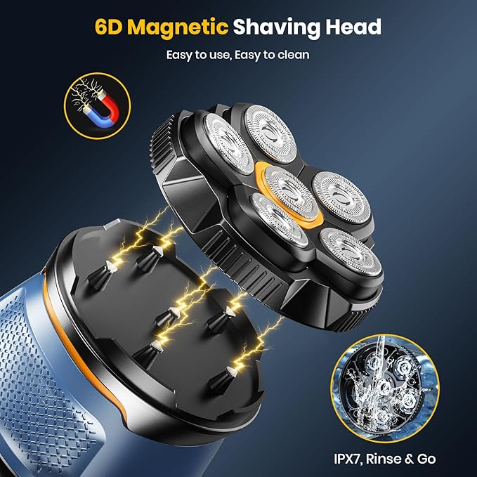 Head Shavers for Bald Men, 2026 Upgraded Magnetic Head Shaver, IPX7 Waterproof Wet/Dry Head Shavers for Men, 2-Speed Mens Head Shaver Bald, Model 372