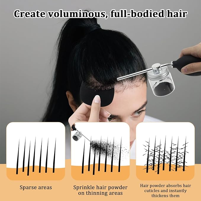 2PCS Hair Fiber Bottle with Hairline Optimizers Baffle, Hair Fiber Applicator Specifically Designed for Hairs Building Fibers, Dry Shampoo and Diatomaceous Earth, for Indoor & Outdoor Use