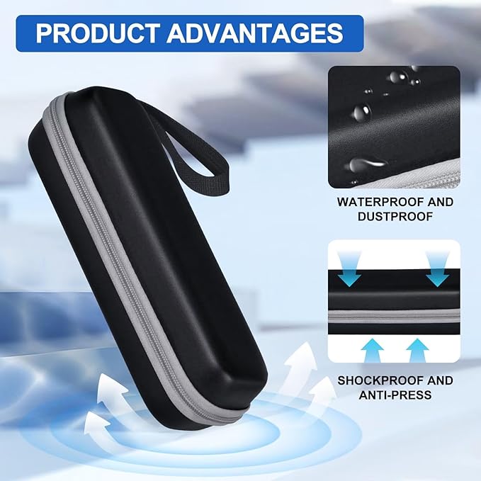 Travel Case for Oral-B/Oral-B Pro/Phlips Sonicare Electric Toothbrush with 2pcs Toothbrush Heads Cover Cap, Portable Hard Protective Storage Bag with Accessories Storage (Black)