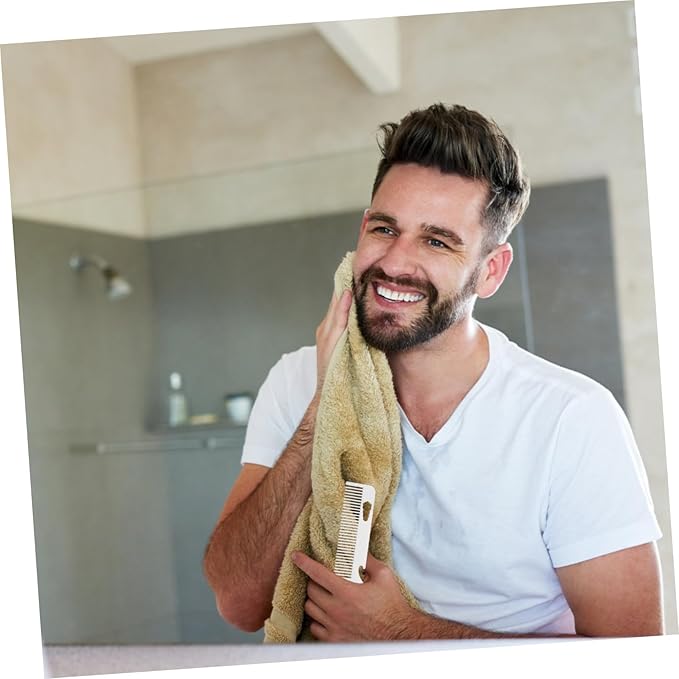 Beaupretty Stylish Mustache Comb for Men Stainless Steel Beard Comb Hair Brush Smooth Round Teeth for Grooming Travel