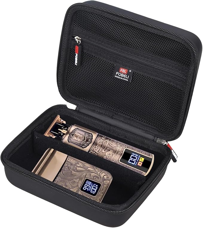 FBLFOBELI Hard Storage Case for Ufree/for Hatteker/for Brightup FK-8788T/ for Wahl 9916-817V Electric Razor Foil Shavers, Hair Beard Trimmer Grooming Shaving Kit Holder (PU Black)