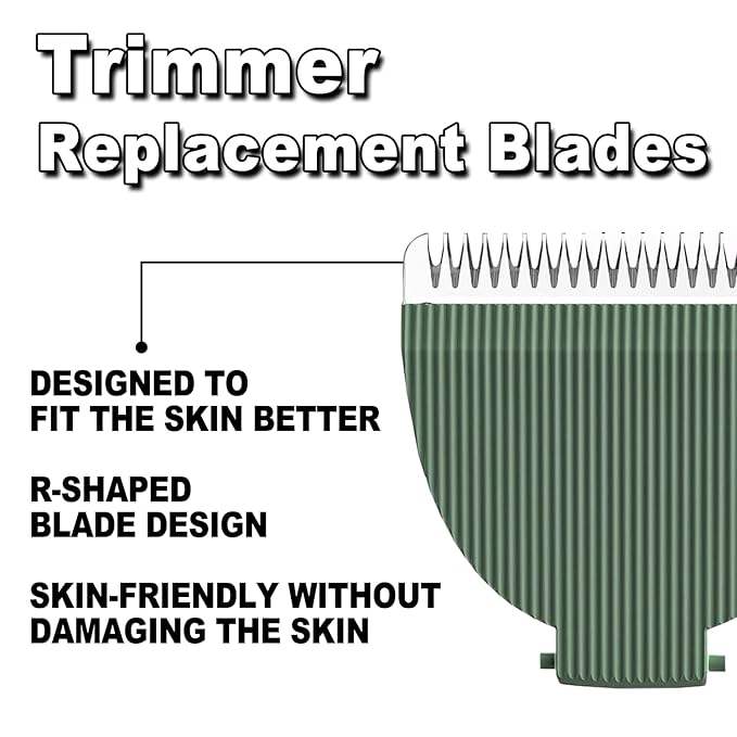 4 Packs Green Replacement Blades for Meri-dian Trimmer,Compatible with Meridian Body Trimmer Onyx & Sage，Hygienic Ceramic Replacement Blades