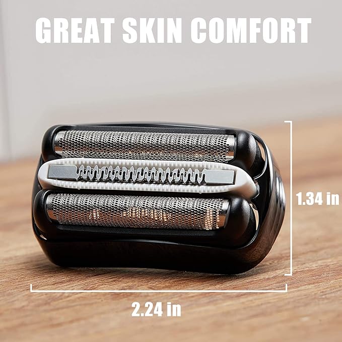 32B Shaver Head for Braun Series 3, Replacement Foil & Cutter Cassette Suitable for Braun Foil Shaver 3000s 3010s 3020s 3030s 3040s 3050cc 3070cc 3080s 3090cc 320 330 340 350cc [2 Pack]