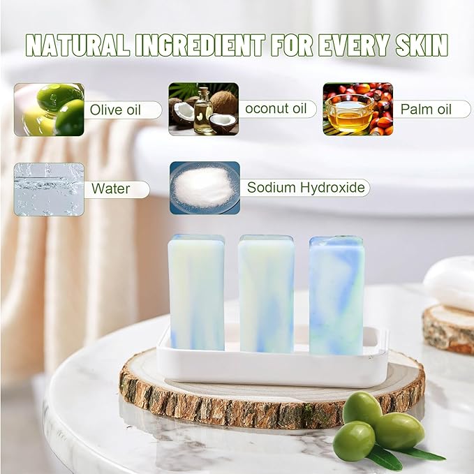 23pcs Travel Size Soap Bars Individually Wrapped, Mini Olive Bar Soap Bulk Body Bath Gentle Bars Men Women, TSA Travel Size Toiletries for Homeless Hotel, Tea Tree Oil Shampoo Bar for Guest Bathroom