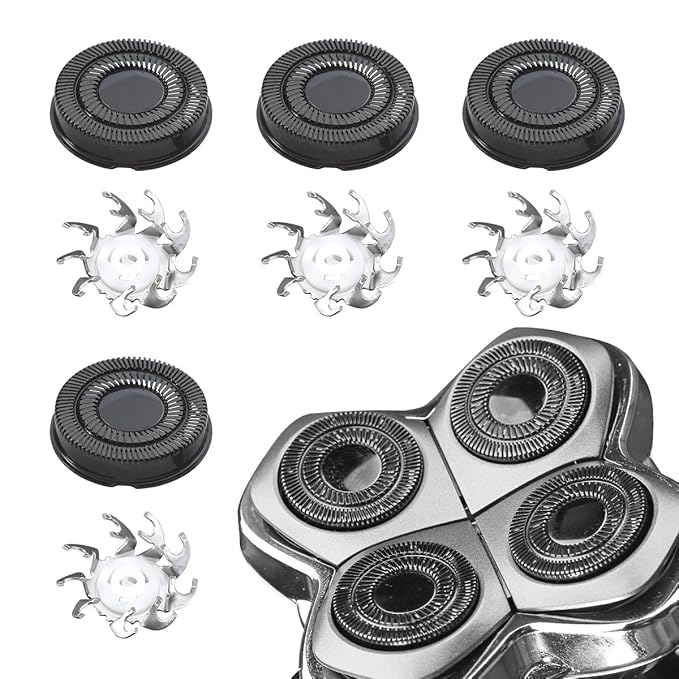 4 PCS Shaver Head Replacement Blades for Skull Pitbull Carver PRO 4 Electric Razor Replacement heads (Black)