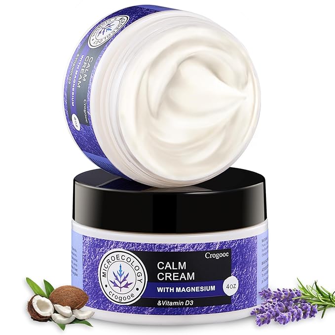2025 Updated Magnesium Cream for Sleep: Nighttime Magnesium Lotion, Deep Hydration, Skin Care for Kid, Men, Women (Lavender)，2PC