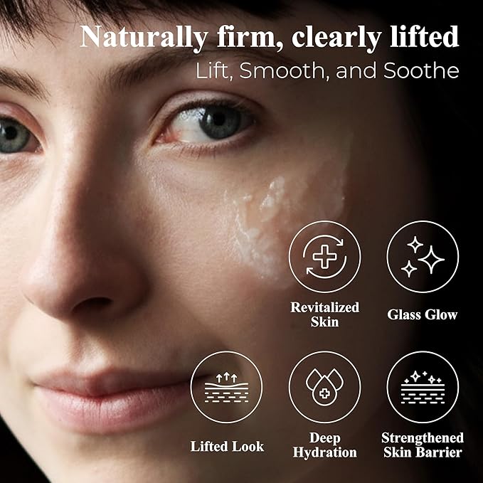 Soothing Gel Cream wtih Guasha - Hydrating Face Moisturizer, Dex-Panthenol, Hyaluronic Acid, Ceramide, Squalane, Vitmains, Korean Skincare for All Skin Types, Elasticity & Glow 3.38 fl oz