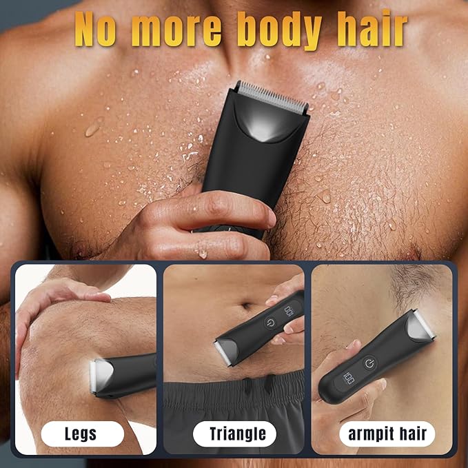 Head Shavers for Bald Men, Body Hair Trimmer for Men Manscape Groin and Ball Trimmer,2 in1 Body and Head Shaver Grooming Kit,IPX7 (A, B)