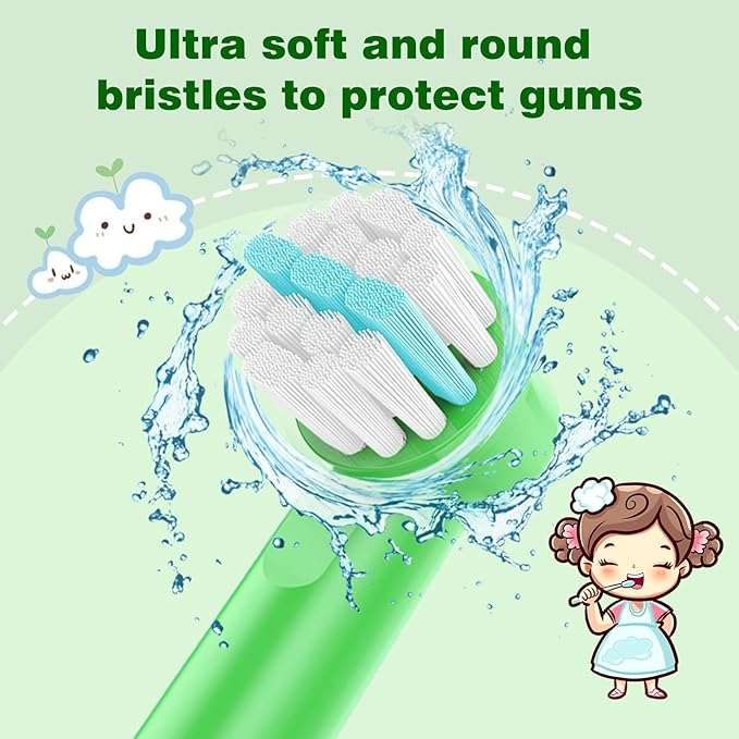 Kids Replacement Heads Compatible with Braun Oral B Kid Electric Toothbrush, Ultra Soft Bristles Replacement Toothbrush Heads,Toothbrush Heads are for Kids, 8 pcs