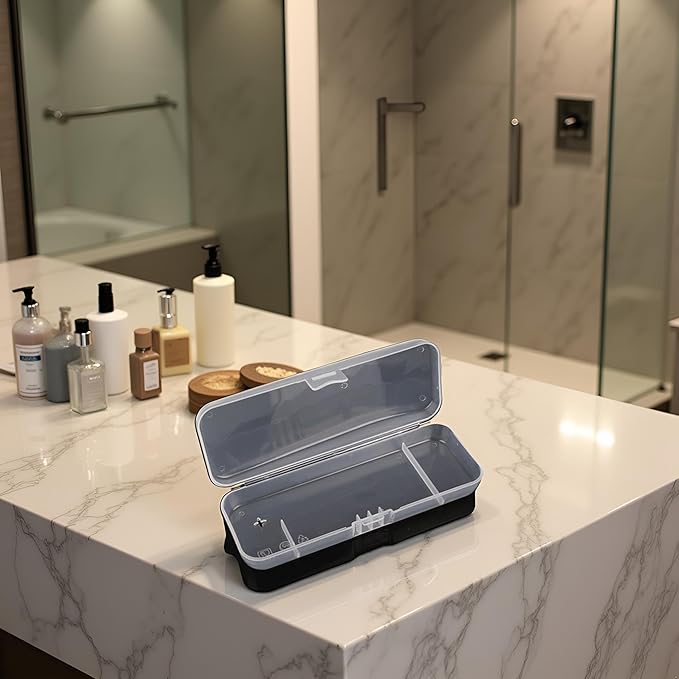 Transparent Shaving Box for Shaver Razor, Razor Protector Plastic Box Cover Container Storage for Manual Razor System Shaver Accessories, Men's Electric Shaver Accessories