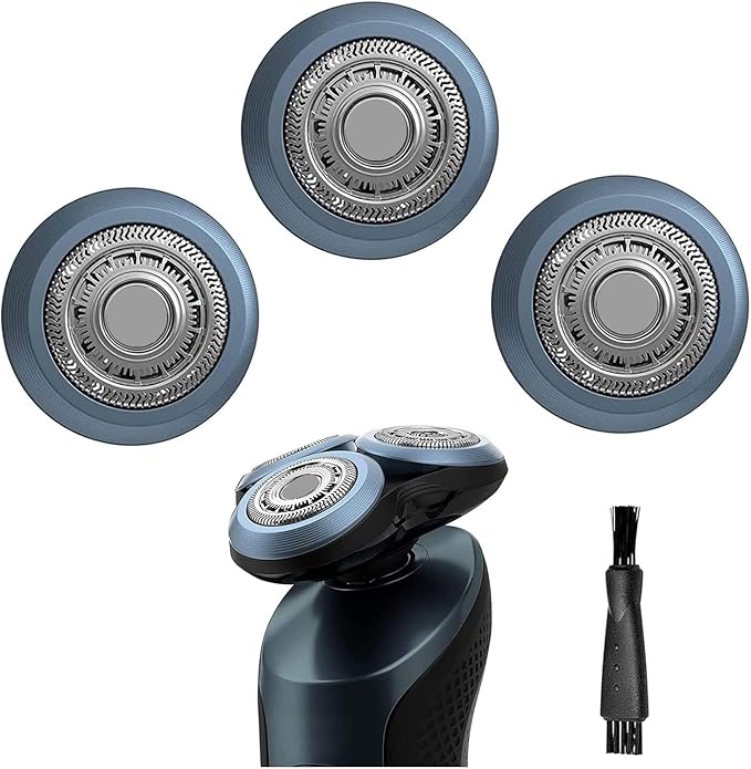 SH60 Replacement Heads Blades Compatible with Philips Shaver S6000 Series, SH60 Shaving Replacement Heads for Electric Razors Series 6000 S6810, S6820, S6850, S6880/81 S6810 W/Cleaning Brush