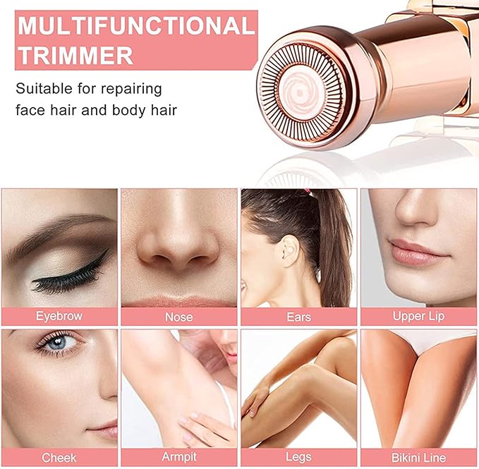 Hair Removal for Women, 2 In1 Eyebrow Epilator Eyebrow Trimmer Body Hair Groomers Electric Hair Remover for Eye Brows Hair Removal Lip Hair Shaver Hair Removal Device