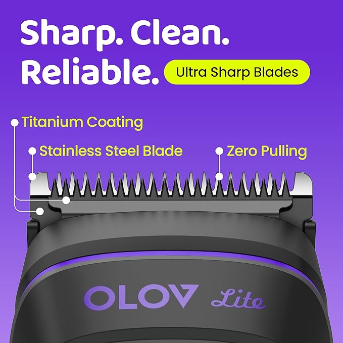 Electric Beard Trimmer for Men,Nose Hair Trimmer &Men‘s Electric Razor 10-in-1 Grooming Kit Cordless Shaver Gift-Ready for Men(Purple)