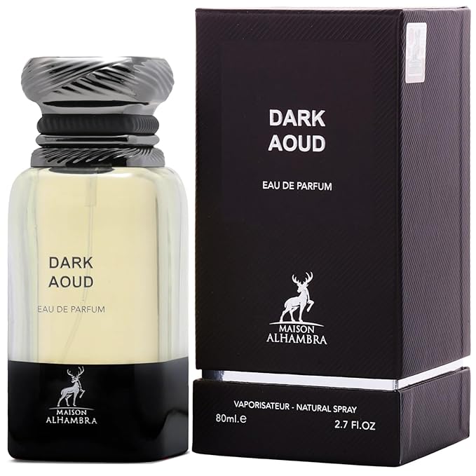 Maison Alhambra Dark Aoud – Spicy, Woody, Oud, Oriental – Eau de Parfum Spray Long-Lasting Fragrance for Unisex, 2.7 Ounce / 80 ml