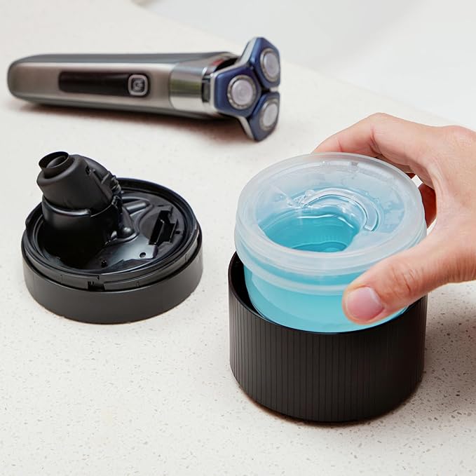 IMPRESA Electric Razor Cleaning Solution - Pre-Mixed Razor & Shaver Cleaning Solution - Compatible with Philips Norelco Quick Clean Pod Cartridge & SmartClean - Beard Trimmer Cleaner - 34.2 Fl Oz