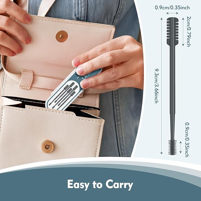 5PCS 2-in-1 Nasal Hair Cutter, Double-Sided Nose Hair Trimmer Upgrade, Manual Nose Trimmer Portable with Soft Cleaning Brush for Women and Men (Gray)