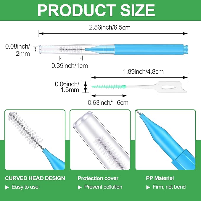 Zopeal 250 Pcs Interdental Brush for Braces Disposable Braces Flossers Dental Picks Floss Toothpick Dental Teeth Flossing Head Oral Hygiene Flosser Toothpick Soft Cleaning Tool (Stylish Color)