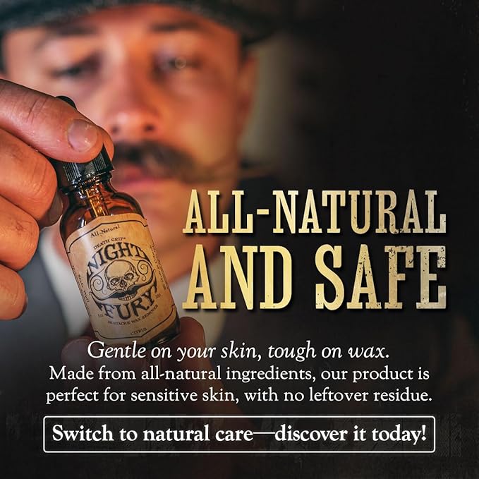 Night Fury Shampoo Bar and Night Fury Mustache Wax Remover Oil Set | 1 oz Amber Dropper Bottle | 4 oz Shampoo Bar