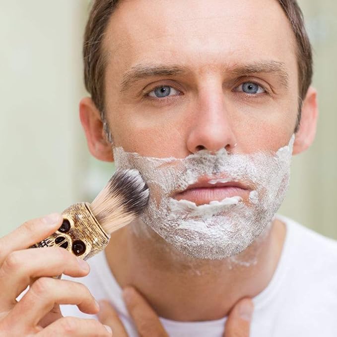 Shaving Brush, Hair Shave Brush, Skull Head Shape Mens Shaving Brush for Shaving Cream Foam or Soap