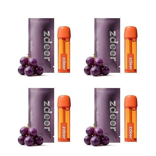 ZDEER Succulent Grape Oral Spray Pods, 4-Pack Fruity Alcohol-Free Breath Spray