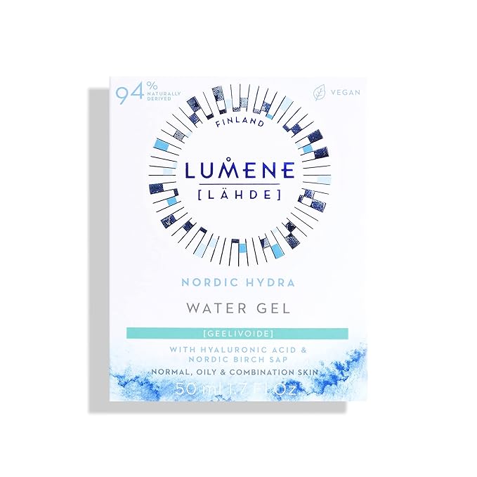 Lumene Nordic Hydra [Lahde] Water Gel - Hyaluronic Acid Gel Moisturizer - Shine Free, All Day Hydration Face Moisturizer - Niacinamide Moisturizer for Oily Skin (1.7 fl oz)