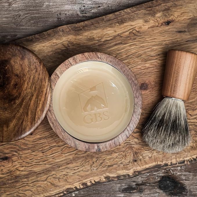 GBS Men's Shaving Soap 97% All Natural Enriched With Shea Butter and Glycerin, Creates Rich Lather Form (3 Pack Fragrance Free)