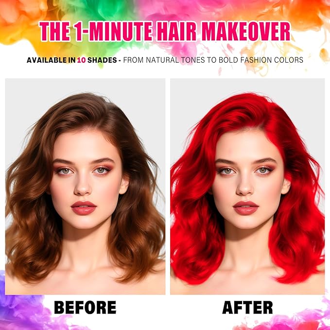 Acomler Red Hair Spray Temporary Hair Color Spray for Kids Women Men, One-Day Hair Color Wax, Washable Temporary Hair Dye for Cosplay, Party DIY, Christmas, Halloween, Crazy Hair Day(Red, 120ML)