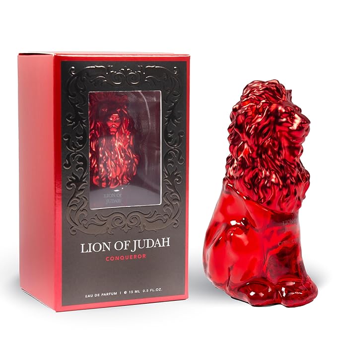 LION OF JUDAH Conqueror - Travel Size Cologne for Men - Long-Lasting EDP Fragrance Comes in Elegant Lion-Shaped Glass Bottle - Cinnamon,Amber & Vanilla Notes (15ml)