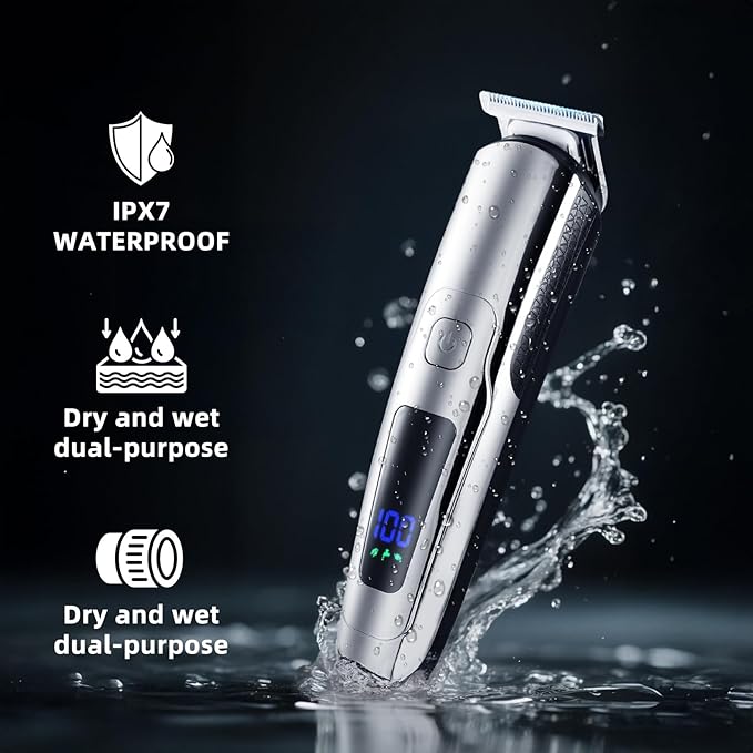 Beard Trimmer for Men, 20 Length Settings, Waterproof Electric Razor for Men with A Razor Stand, Hair Trimmer, Nose Hair Trimmer, Cordless Hair Clippers, All-in-One Grooming Kit